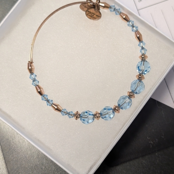 Alex and Ani Blue and Gold Dainty Bracelet (EUC) - Picture 4 of 5